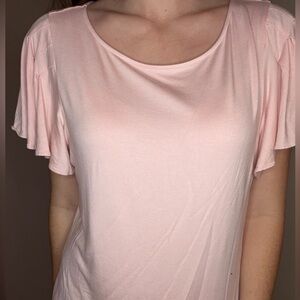 Chaps Dainty Pink Women's Top with Statement Sleeves